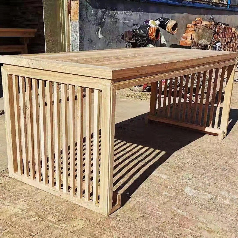Solid wood, new Chinese-style desk, painting table, plain white elm wood tea table, unfinished white tabletop, simple dining table, calligraphy desk, writing desk for brush calligraphy Solid wood, new Chinese-style desk, painting table, plain white elm wood tea table, unfinished white tabletop, simple dining table, calligraphy desk, writing desk for brush calligraphy