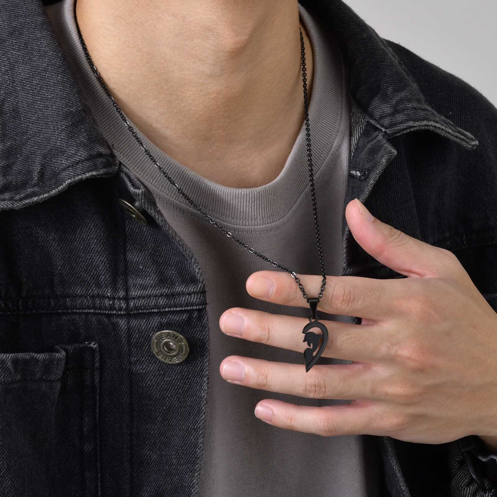 Retro Swan Dolphin Heart Shape Stainless Steel Polishing Necklace