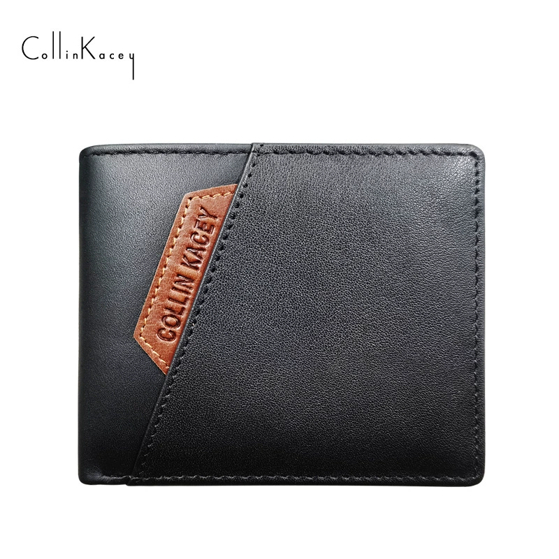 Retro leather wallet, short card holder, city style, top‑layer cowhide, compact 13×11×3.5 cm