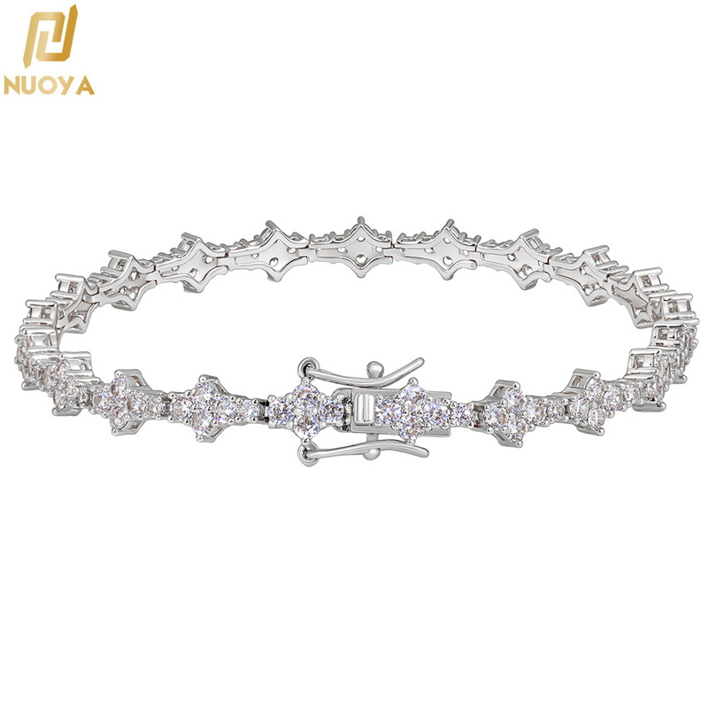 European and American Hip-Hop Cross-Border 6.5mm Buckle Airplane Tennis Chain Trendy Jewelry Bracelet Simple Versatile Accessory Customization