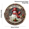 Wooden Christmas Hanging Sign Retro Snowman