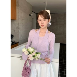 女式针织衫;半身裙;毛衣