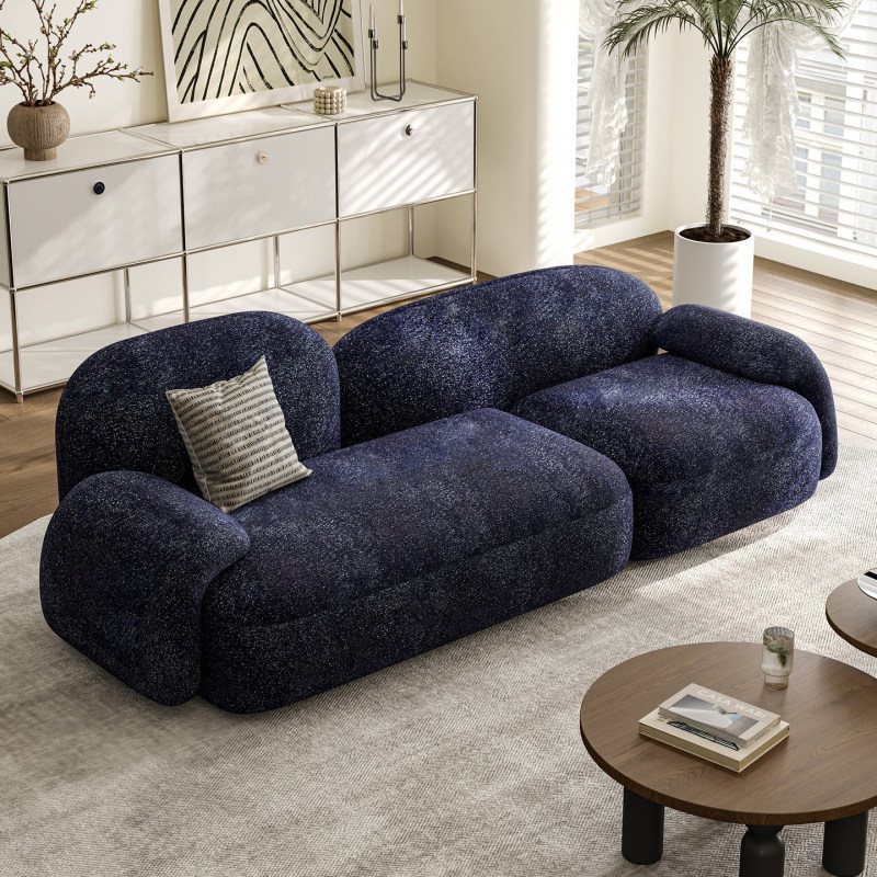 Simple Modern Designer Homestay Apartment Lounge Area with French Retro-Style Small Apartment Living Room Straight-Row Sofa Simple Modern Designer Homestay Apartment Lounge Area with French Retro-Style Small Apartment Living Room Straight-Row Sofa