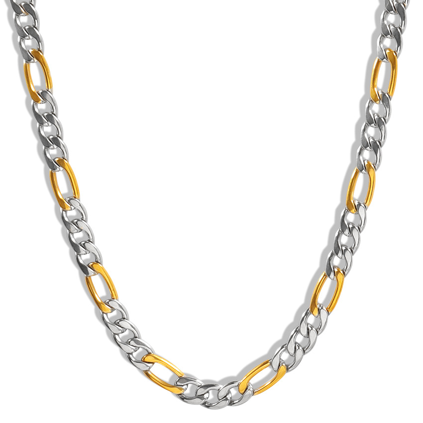 All Seasons Season Men's Gender Wholesale Jewelry Retro Solid Color 304 Stainless Steel Plating Cuban Link Chain Curb Chain Chain Necklace