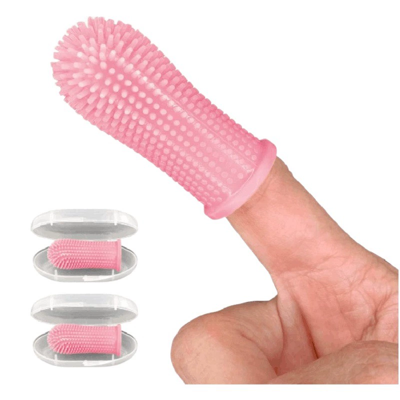 Amazon Взрывы силиконовые Pet зубная щетка палец набор зубная щетка Baby Puppy Cat палец Набор Щеток