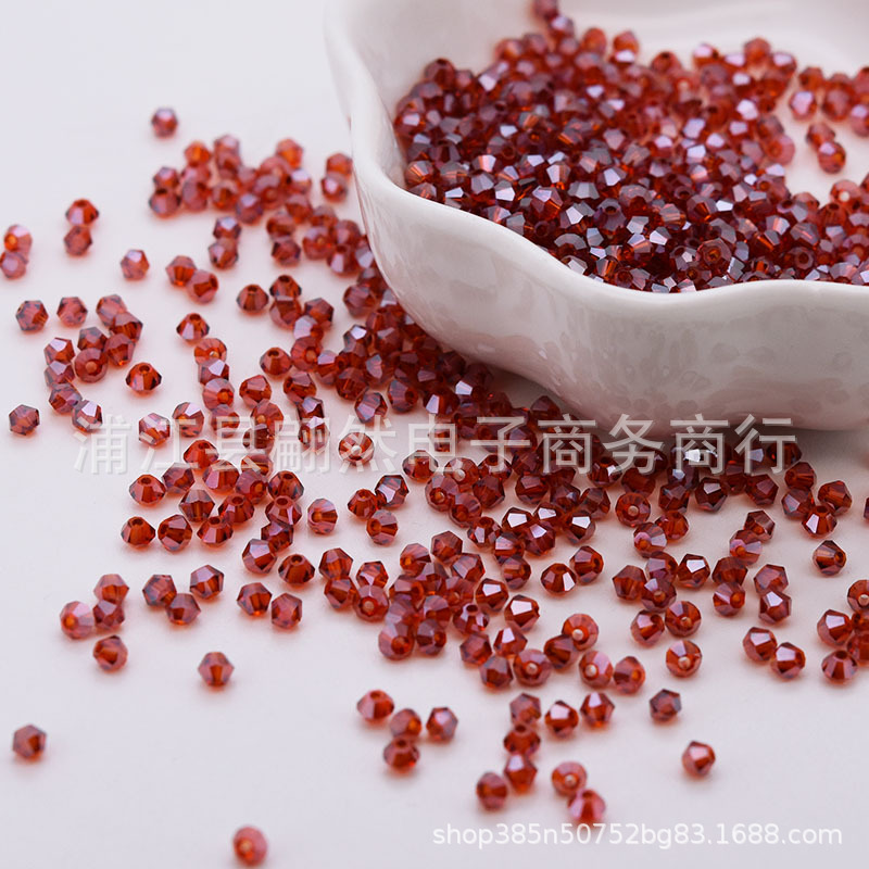 màu đỏ ngọc trai / Hạt kim cương boutique 3mm (100 chiếc/gói)