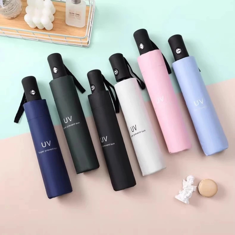 【アップグレード自動モデル】全自動UVブラックプラスチック日焼け止め日傘晴雨兼用広告ギフト折りたたみ傘|undefined