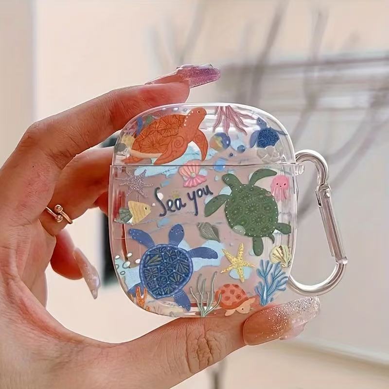 Cartoon Protective Case for Airpodspro/Pro2 Bluetooth Headphones, Colorful Turtle Pattern Earphone Cover Cartoon Protective Case for Airpodspro/Pro2 Bluetooth Headphones, Colorful Turtle Pattern Earphone Cover