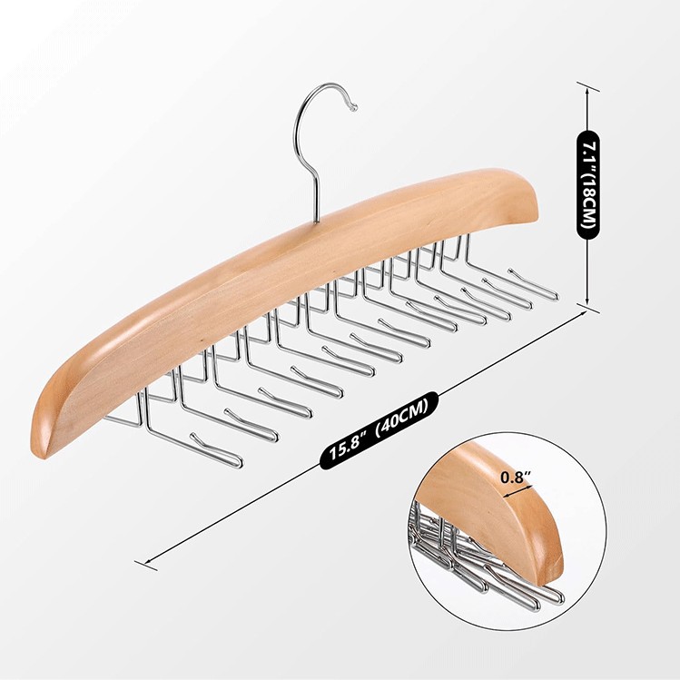 Multifuncional de almacenamiento doméstico Tie Rack cinturón rack de madera sólida bufanda de seda percha bufanda de madera Bolsa Hanger Tie Rack
