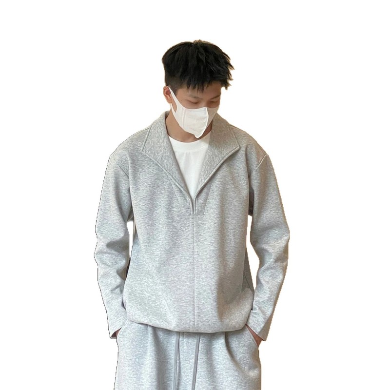 时尚百搭高级感假两件设计简约休闲长袖秋季男女情侣款套头卫衣潮|undefined