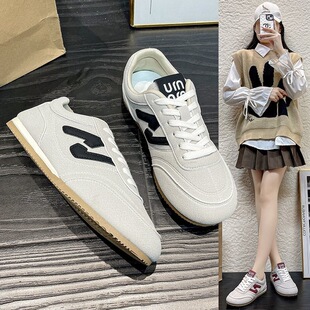 Vintage Forrest Gump Shoes Women's 2025 Spring New All-match Flat Sports Casual White Shoes Lightweight German Training Shoes