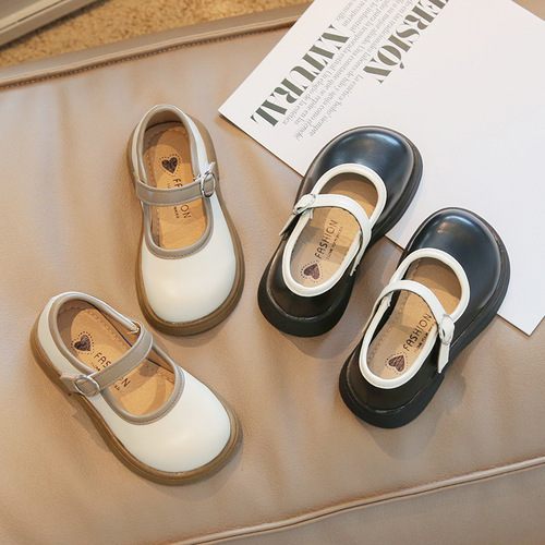 Korean style round toe sweet girls princess shoes, versatile children's small leather shoes, college style single shoes, little girls' shoes for sale on behalf of