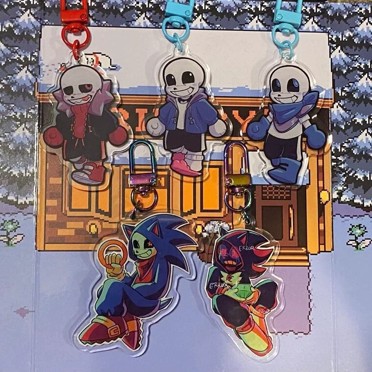 Кросс-бордер новый продукт Undertale AU брелок для ключей из акриловой подвески в виде персонажа