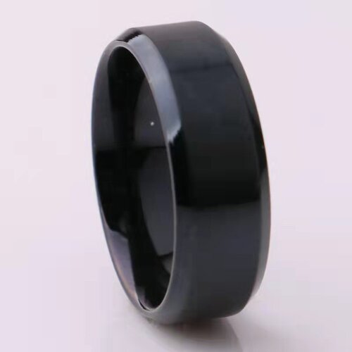Cross-border jewelry stainless steel double bevel frosted ring men's smooth brushed titanium steel ring factory wholesale