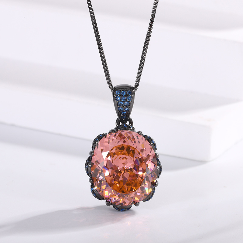 2024 Nuevo estilo Zhuang Shengsheng Jewelry Simulation Nido de pájaro Seco Rose Paparacha Juego de oro negro de lujo ligero 14*16