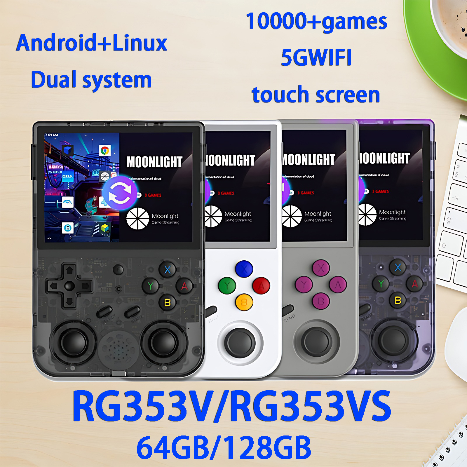Rg353V/S Android Open Source Handheld Nostalgic Retro Portable Arcade Ps Handheld Game Console Psp Ambernic