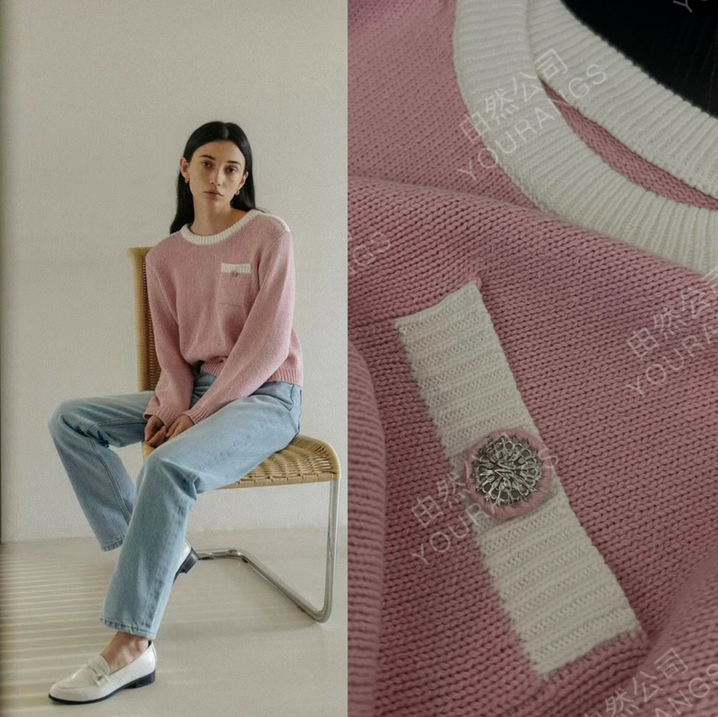 Clearance Sale: Blogger's Aesthetic Eb Organic Cotton Tailored Silhouette Color-Block Knit Sweater