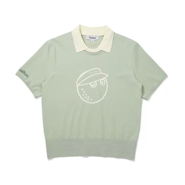 25 new Korean golf apparel, collared cool-touch short-sleeve knit shirt, casual polo shirt set