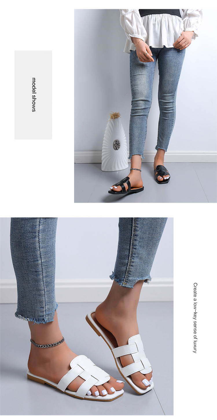 Verão novos chinelos femininos outerwear elegante plana férias sapatos de praia uma linha sandálias comércio exterior tamanho grande_voghion.com