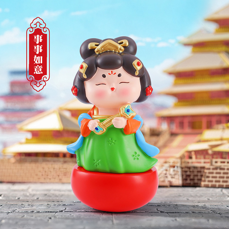 新款国风古典唐宫赋不倒翁小姐姐小号摆件创意桌面摆件送朋友礼物|undefined