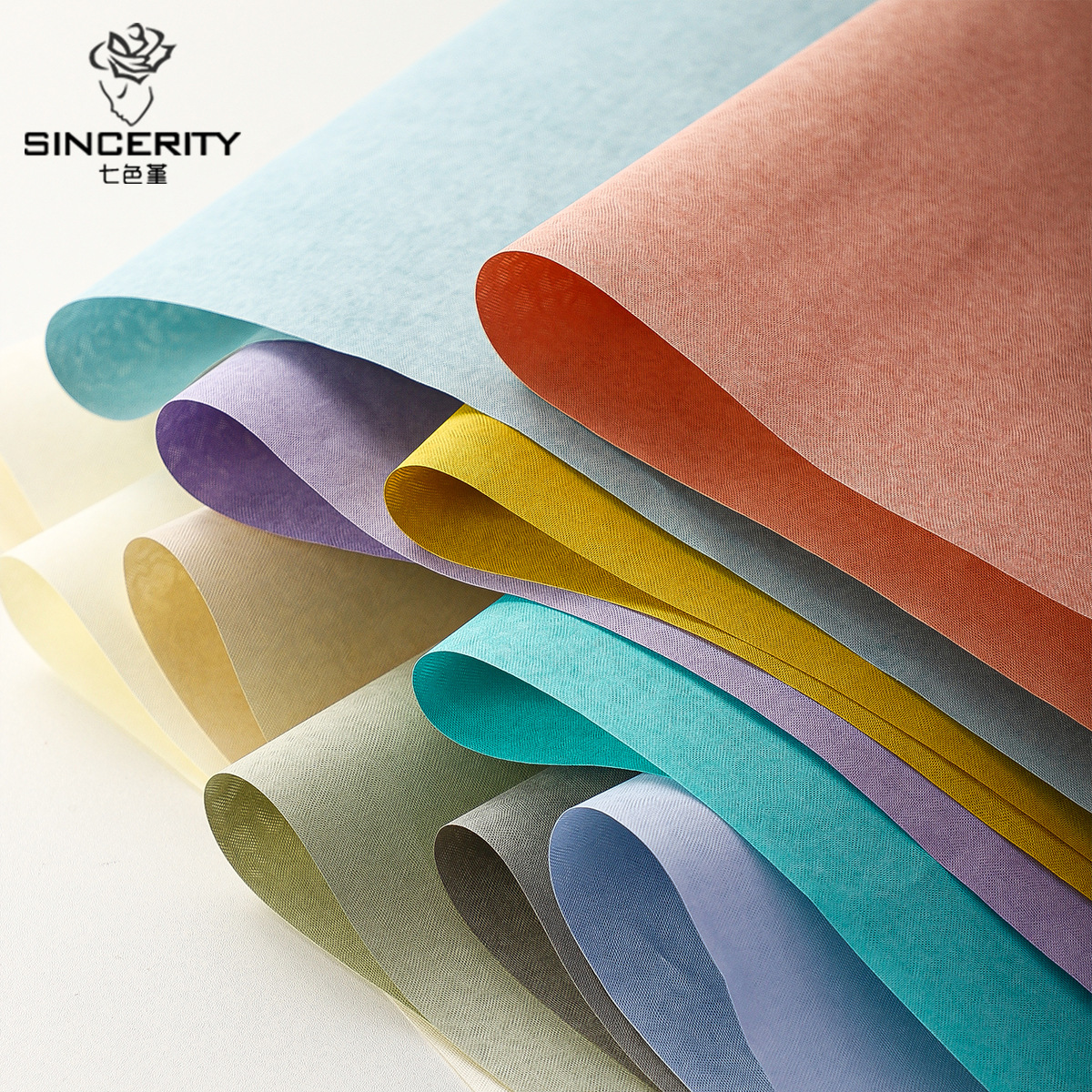 Siete colores cordier fácil de moldear importación de alta calidad fibra larga engrosado papel de embalaje floral ramo de embalaje material de tienda de flores