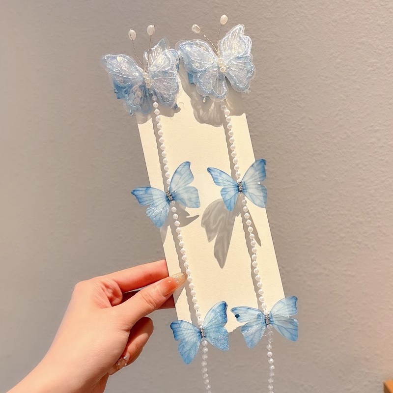 Niños arco de perla trenzado cadena de cabello niñas dulces bordas clip de cabello de cola de caballo de cabello de princesa tocado