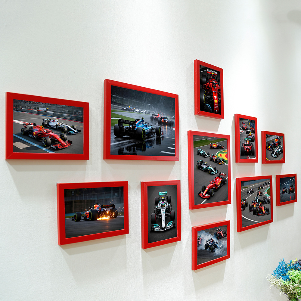 Nuevo póster de Fórmula 1 Fans regalo de pared marco de fotos combinación de fondo de decoración de pared de fotos image 9
