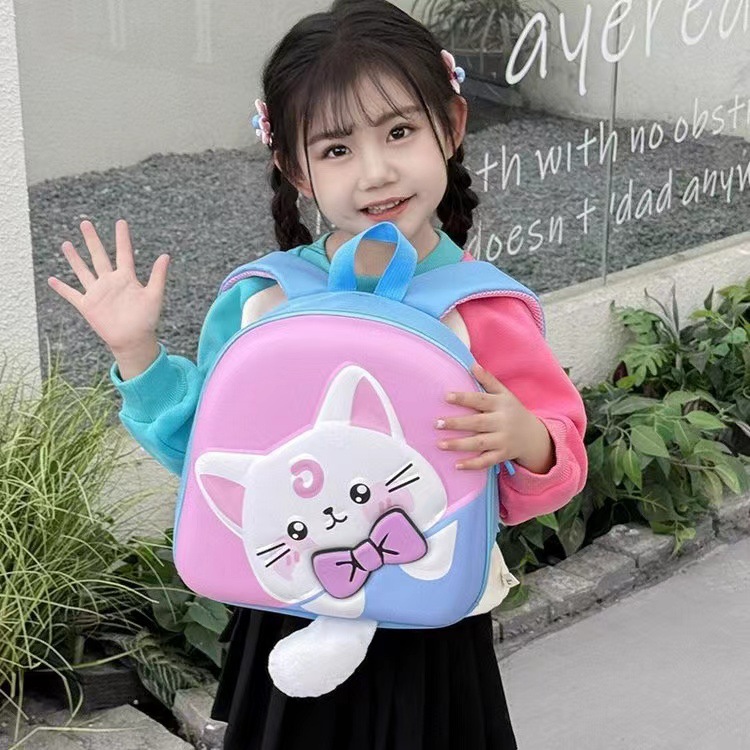 Nueva mochila escolar de jardín de infantes con carcasa dura, gran capacidad, protección de la columna vertebral, mochila infantil de dibujos animados, mochila de viaje informal para niños y niñas