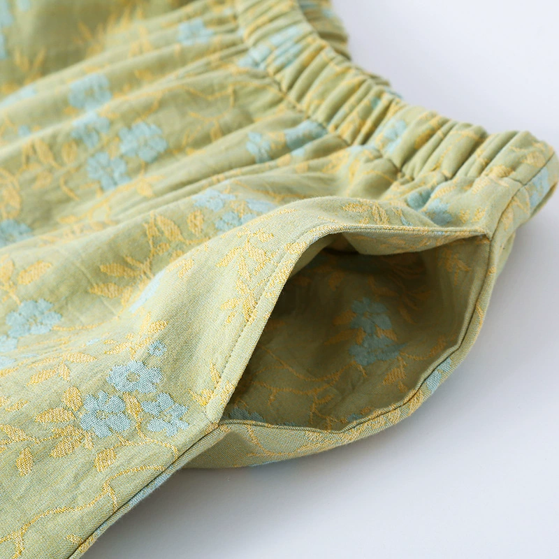 Cotton gauze autumn summer pijama, thin set, Chinese style, oversize