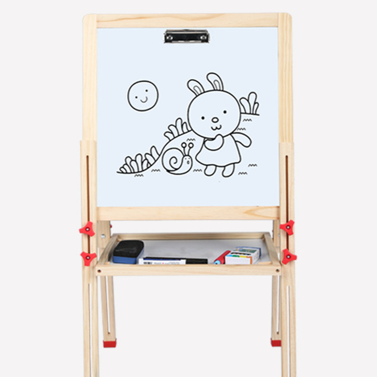 Tablero de dibujo de Elevación magnética de dos pasos D de doble cara tablero de graffiti doméstico infantil educación temprana juguetes de madera al por mayor