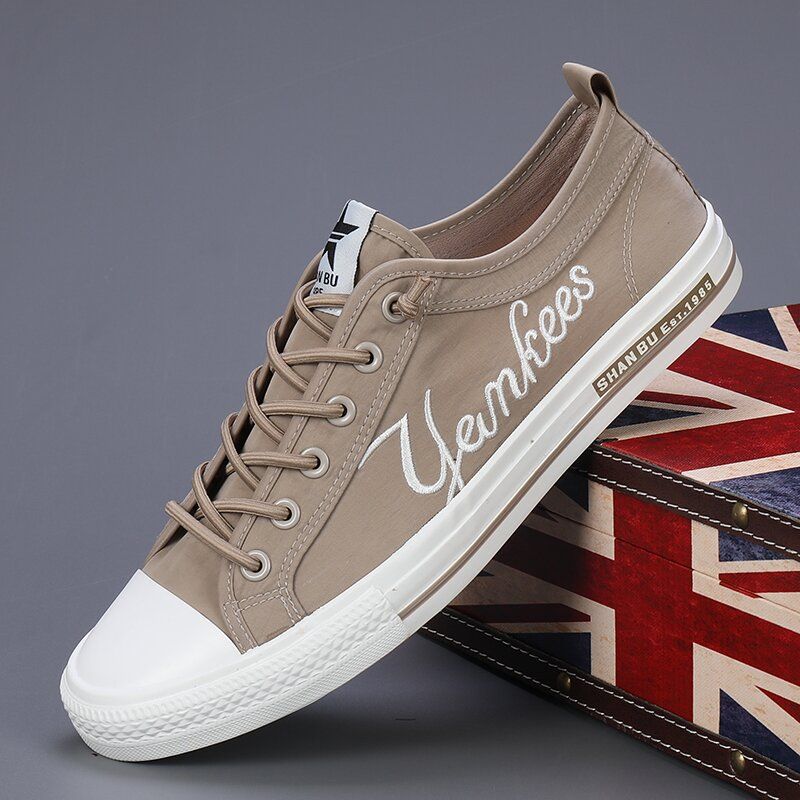 Men's Casual Canvas Shoes Breathable Soft Sole Flat Shoes_voghion.com