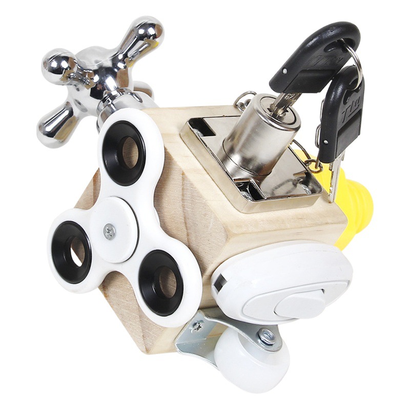 De madera para niños Montessori ayudas didácticas Bloque ocupado bebé educación temprana pensamiento educativo entrenamiento lógico desbloquear juguetes de la casa ocupada