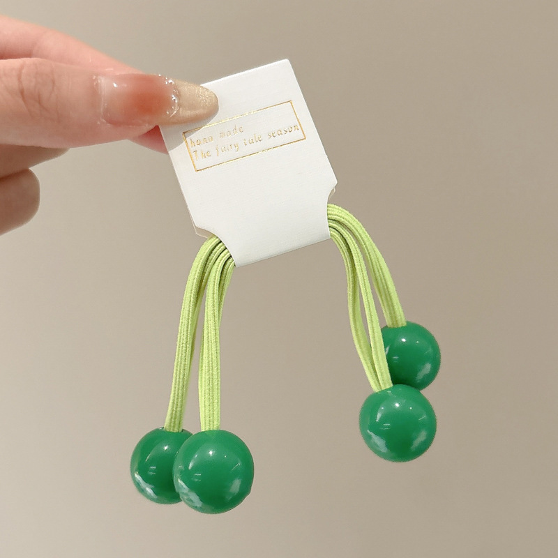 Cuerdas de cabeza de niños color caramelo doble anillo de cabello de cola de caballo larga cuerda de cabello bola de color tocado de cabello de niña