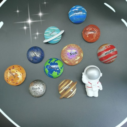 Sun Earth Moon Universe Planet Series Refrigerator Magnetic Stickers Home Decoration Stickers Creative Resin Refrigerator Stickers