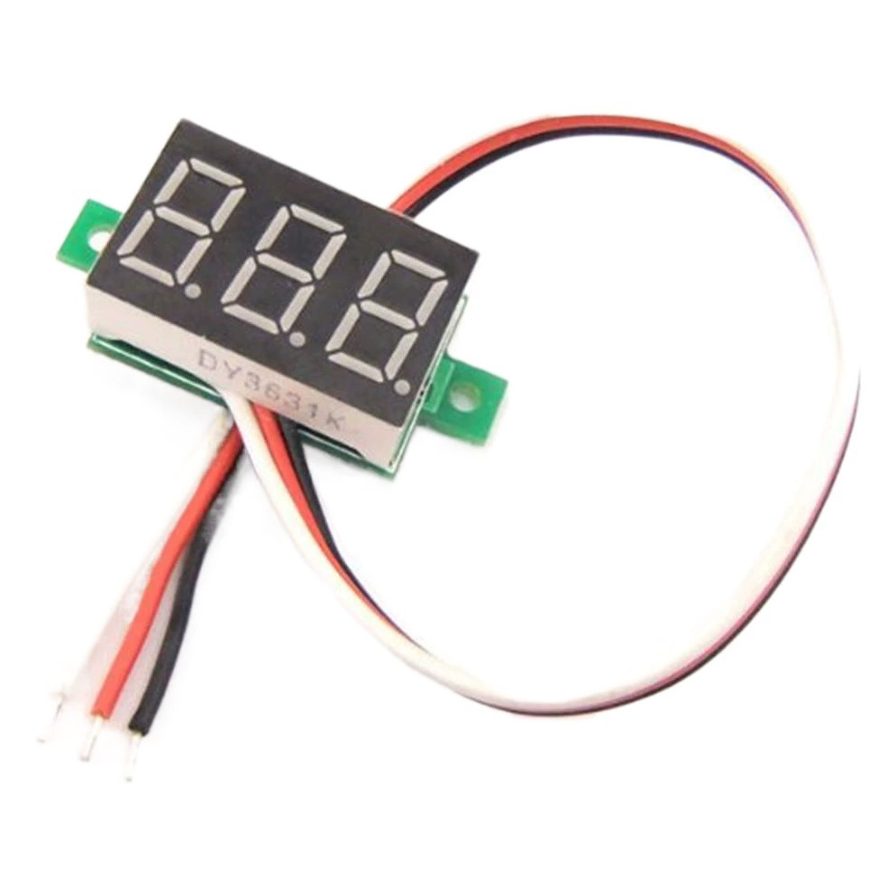 Трехпроводной Вольтметр 0,36 дюйма DC 0V-30V DC вольтметр Мотоцикл вольтметр цифровой дисплей