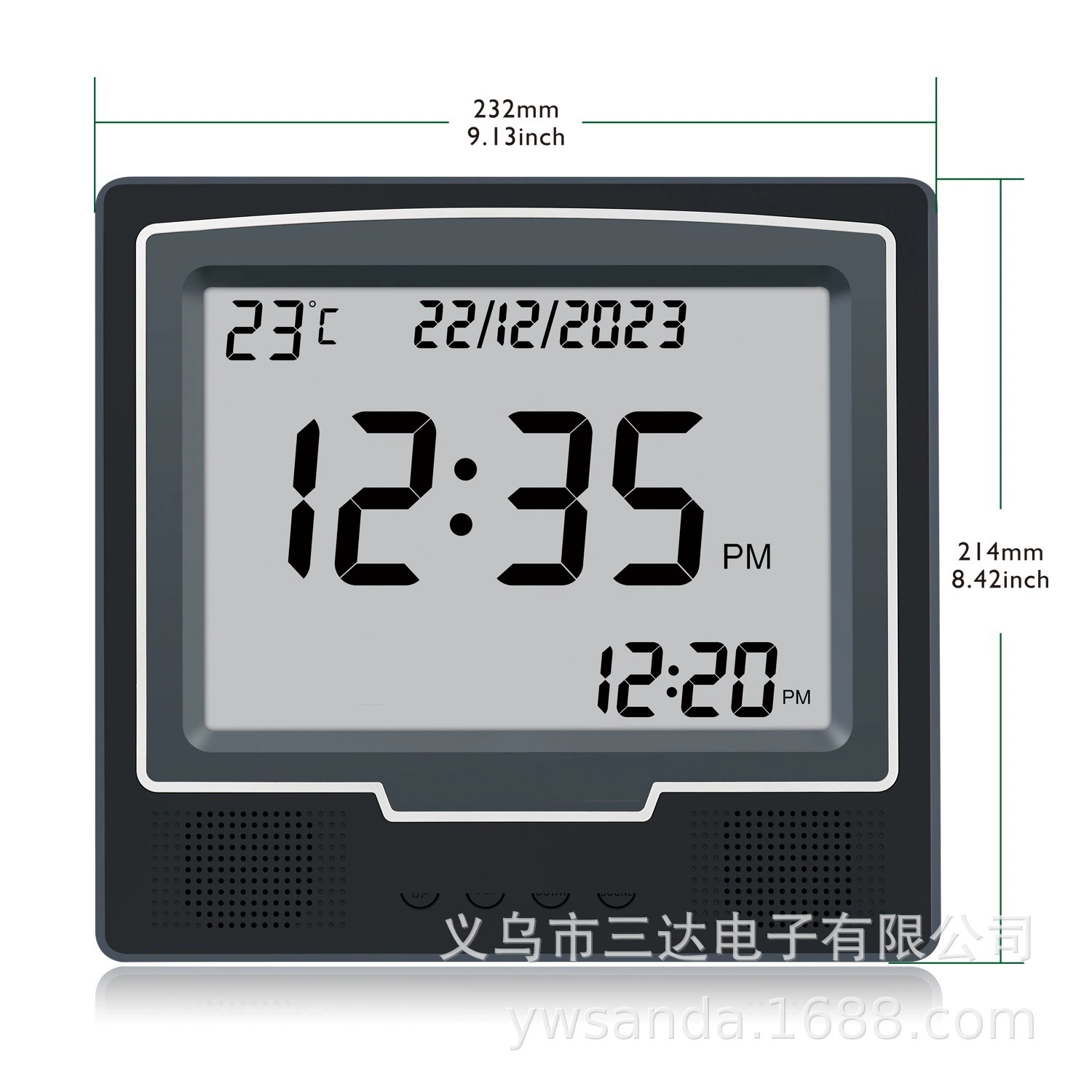 FAJ-115 черный квадратный будильник с одним дисплеем двойного назначения с зарядкой через USB экспортные настольные часы с вечным календарем настенные часы заводские