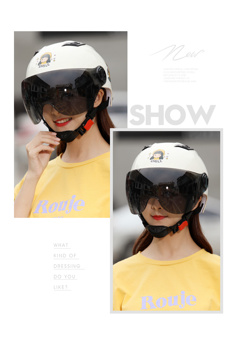 3C Certified Electric Vehicle Helmet, Motorcycle Helmet for Men and Women, Suitable for All Seasons, Summer Sun Protection Half Helmet, Safety Helmet That Doesn'T Flatten Hair