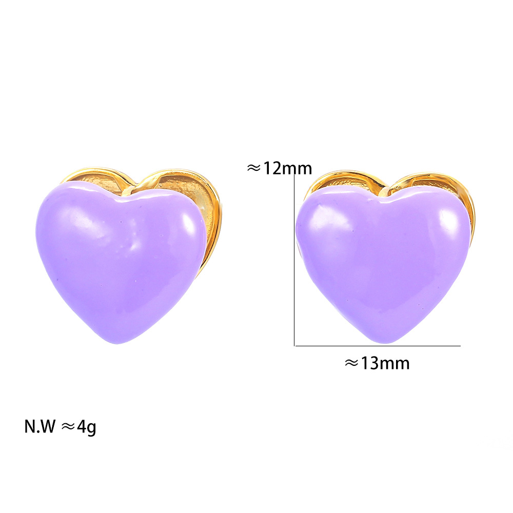 Plating Design Retro Heart Shape Copper Earrings Plating Zircon Copper Earrings