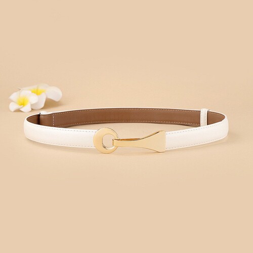 Genuine leather belt for women, slim belt for dresses, versatile leather belt for suits, thin fashion belt for women