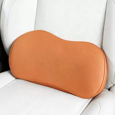 Car seat cushion with leg support for driver and passenger seats, integrated lumbar support, perforated breathable seat cushion (Waist support) - gap-waist-supportideal-orange