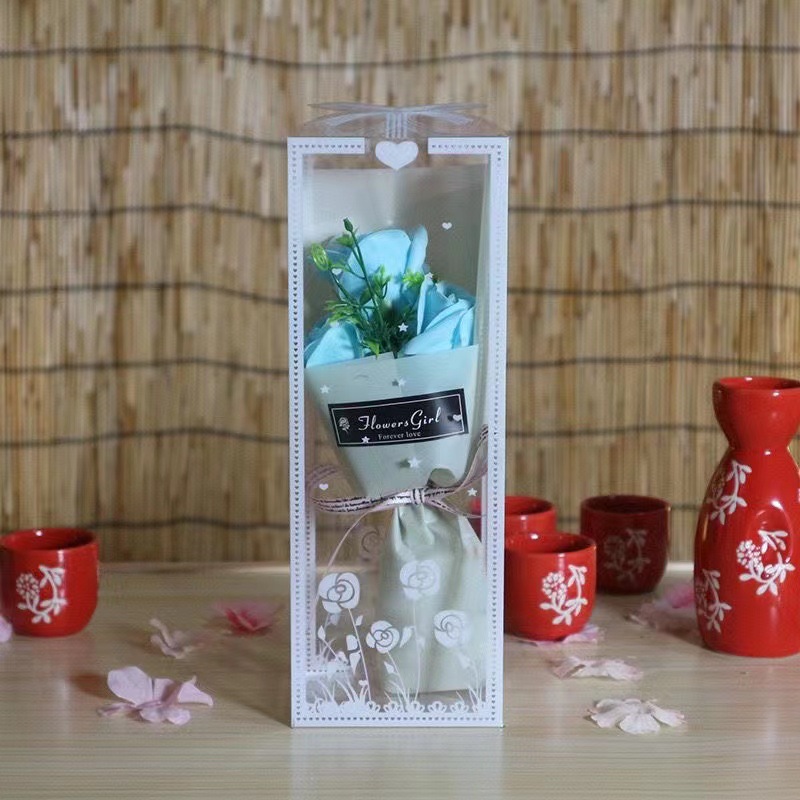 Ramo de Rosas de Jabón de 3 Rosas en Caja de Regalo, Flor de Jabón, para San Valentín y Festividades image 5