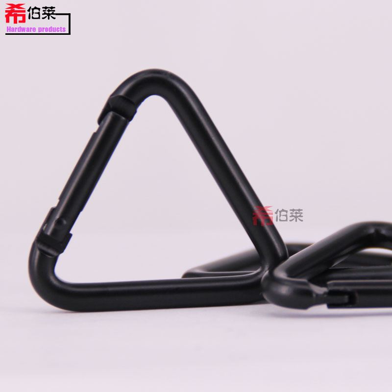 Hebrew No. 5 triangle all-electric black aluminum alloy spring multi-functional use carabiner hook