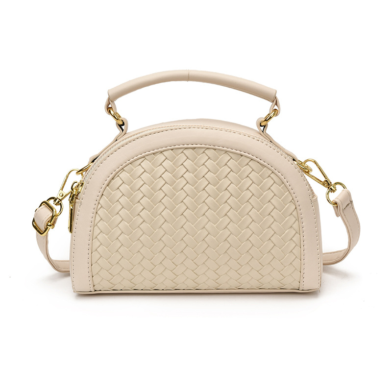 Fábrica de fuente al por mayor bolso semicircular leopardo mujer 2026 nuevo tejido empalme de alta calidad bolso de hombro