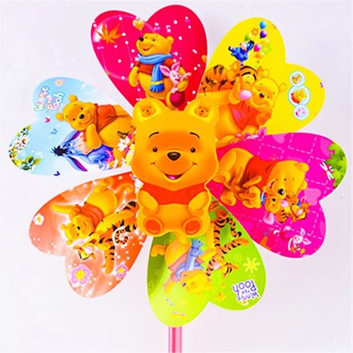 Children's cartoon colorful plastic windmill toy kindergarten gift outdoor activity park square stall push