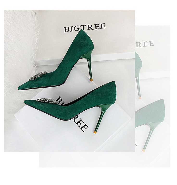 Women's Shoes banquet high heels stiletto women's shoes suede shallow mouth pointed metal butterfly rhinestone single shoes_voghion.com