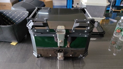Motorcycle trunk | 45L 55L 65L Waterproof - 45l-large-corner-flat-color-titanium-tail-boxglossy-black
