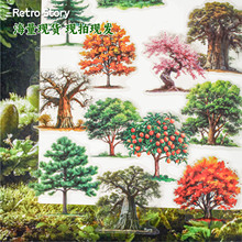 RetroStory贴纸包四季系列树木造景手账DIY素材高颜值防水装饰纸