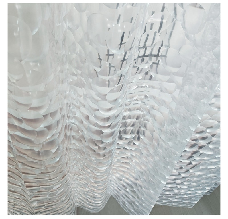 跨境新款浴帘防水防霉帘peva免打孔炫彩菱形淋浴帘浴室隔离