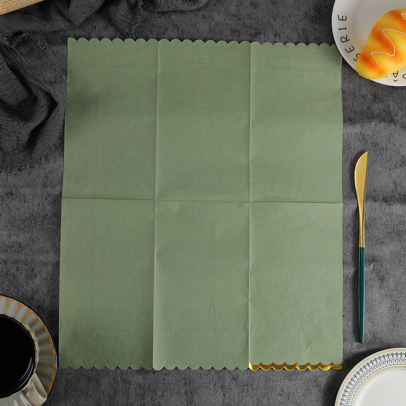 Cross-border Napkin Hotel Hotel High Sense Disposable Square Solid Color Napkin Customized Printable Logo