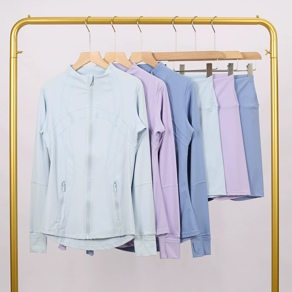 Комплект LULU DF: куртка с воротником-стойкой и брюки-палаццо с золотой молнией, облегающий, эластичный, быстросохнущий, для фитнеса и йоги